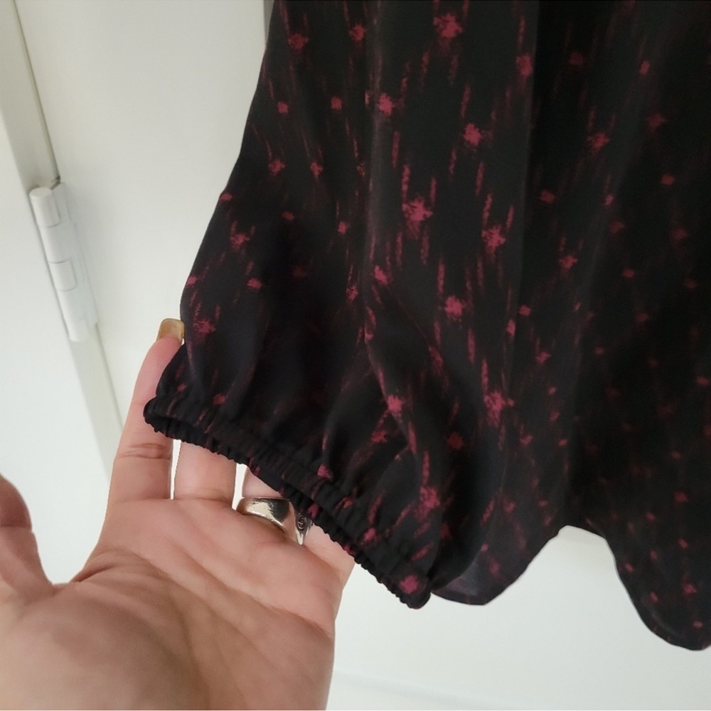 Joie Black Blouse with Pink Accents - Picture 5 of 10